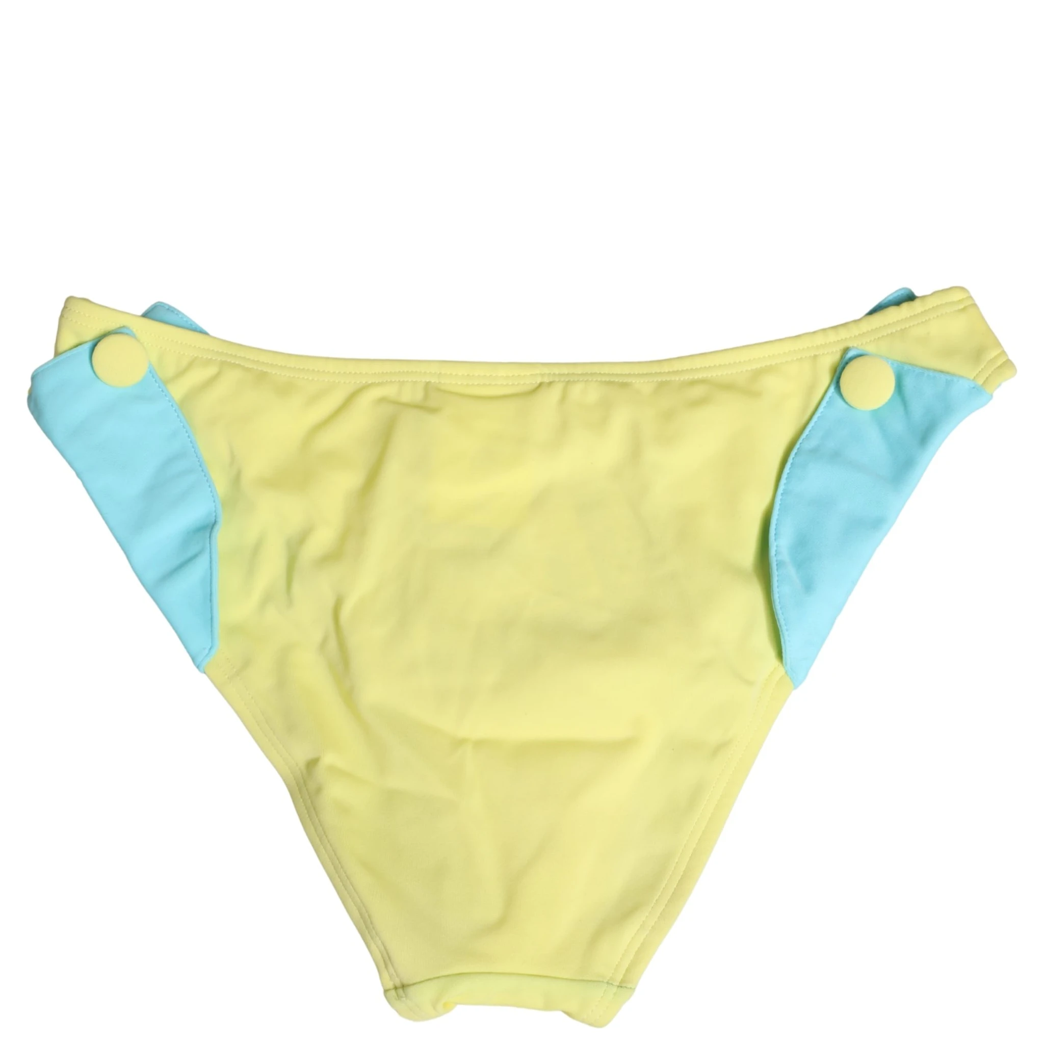 Yellow Blue Bandeau Top Bikini Bottom 2 Piece Swimwear
