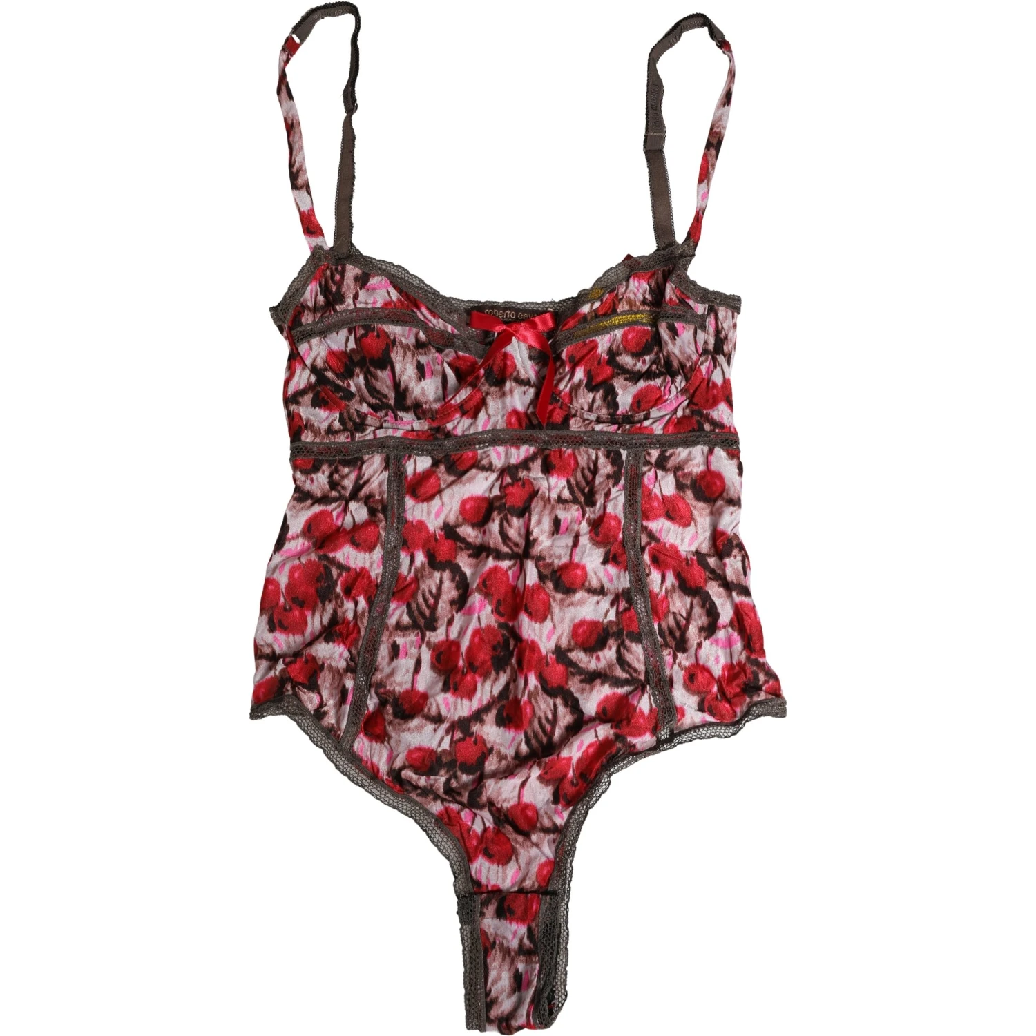 Multicolor CherryPrint Lace Bodysuit Underwear