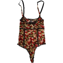 Multicolor CherryPrint Lace Bodysuit Underwear
