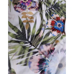 White Floral Print Strapless One-Piece Swimsuit Swimwear