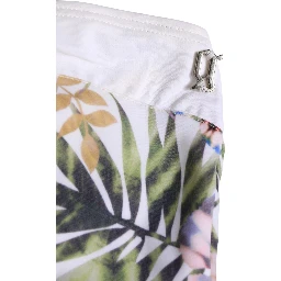 White Floral Print Strapless One-Piece Swimsuit Swimwear