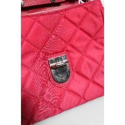 Prada Pink Quilted Tessuto Impuntu Nylon Flap Crossbody Bag