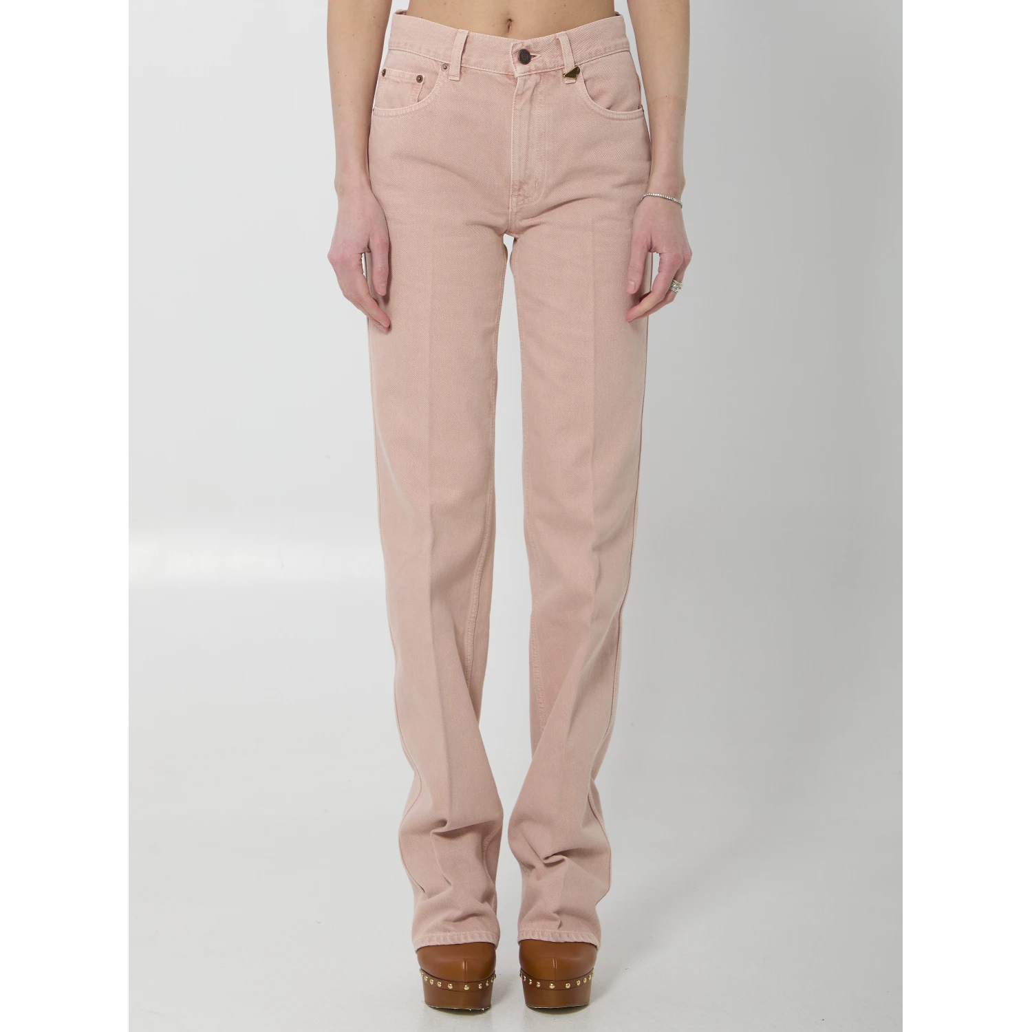 Straight leg jeans in denim