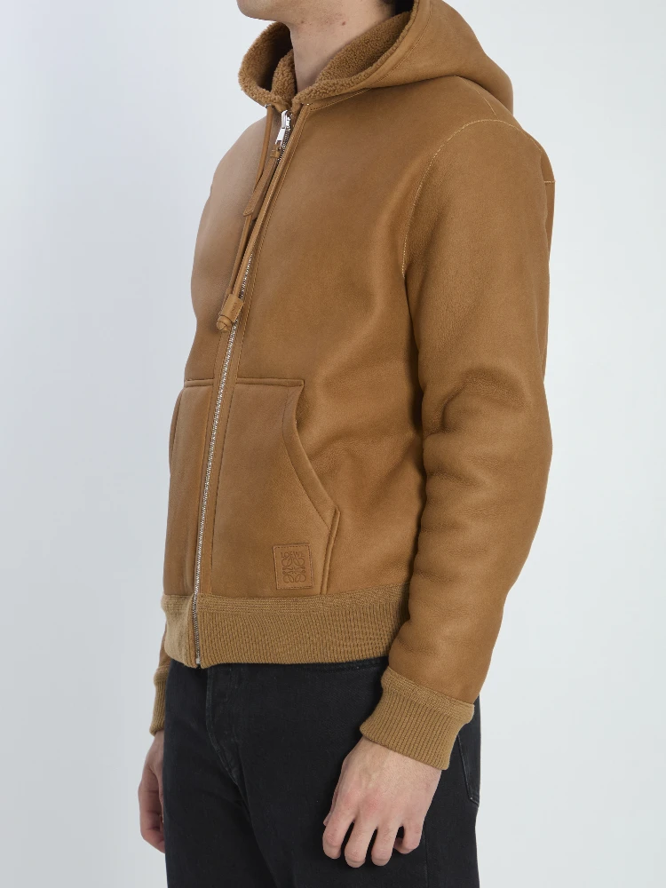 Hooded leather jacket alternative