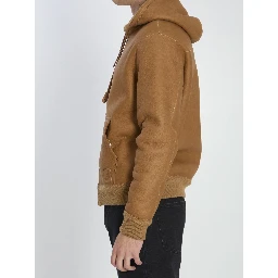 Hooded leather jacket