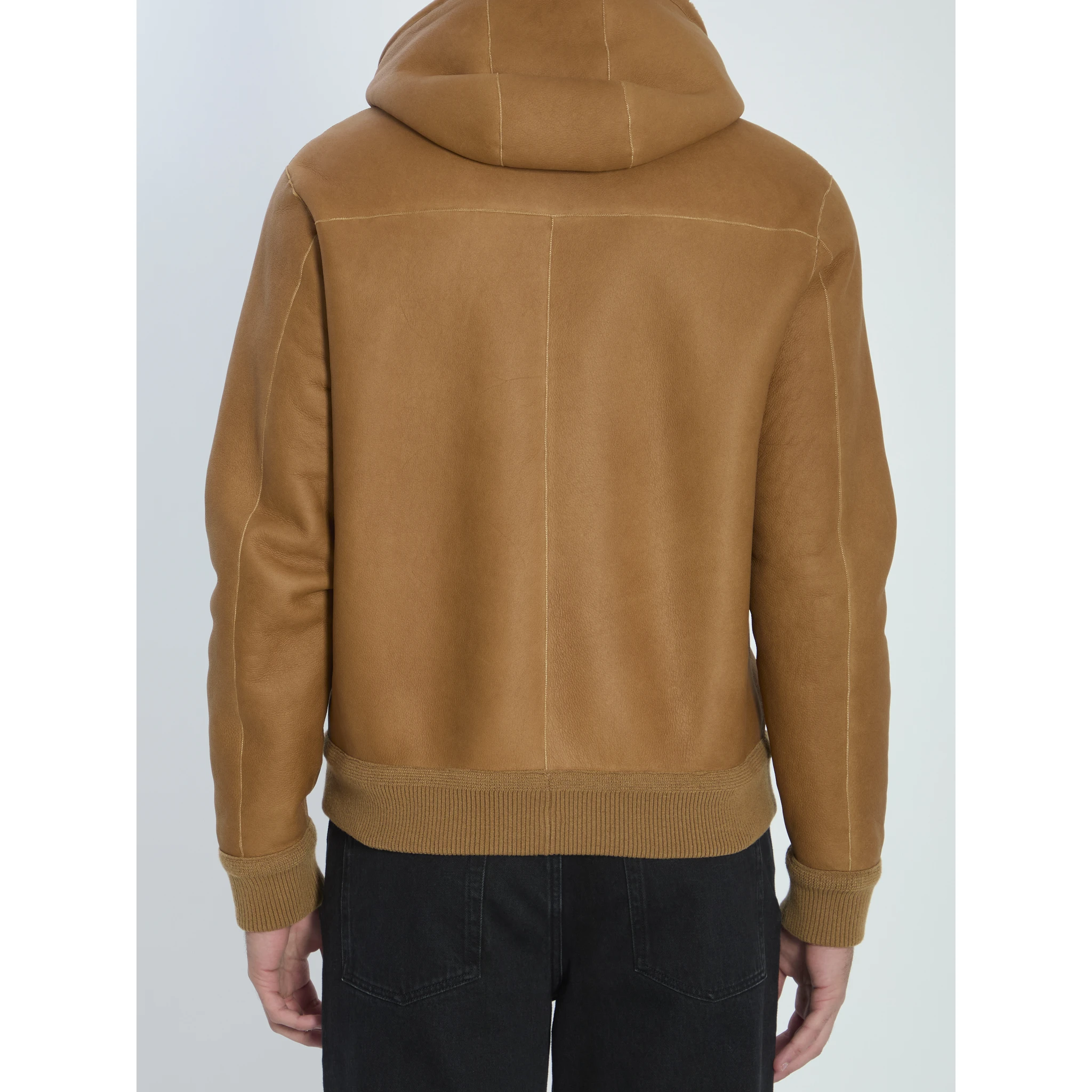 Hooded leather jacket