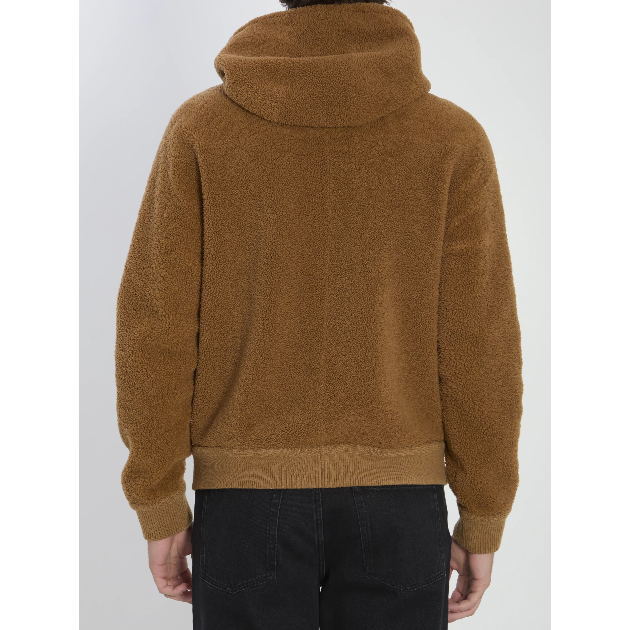 Hooded leather jacket