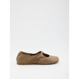 Pebble ballerina flats in nappa