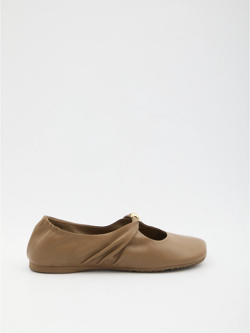 Pebble ballerina flats in nappa