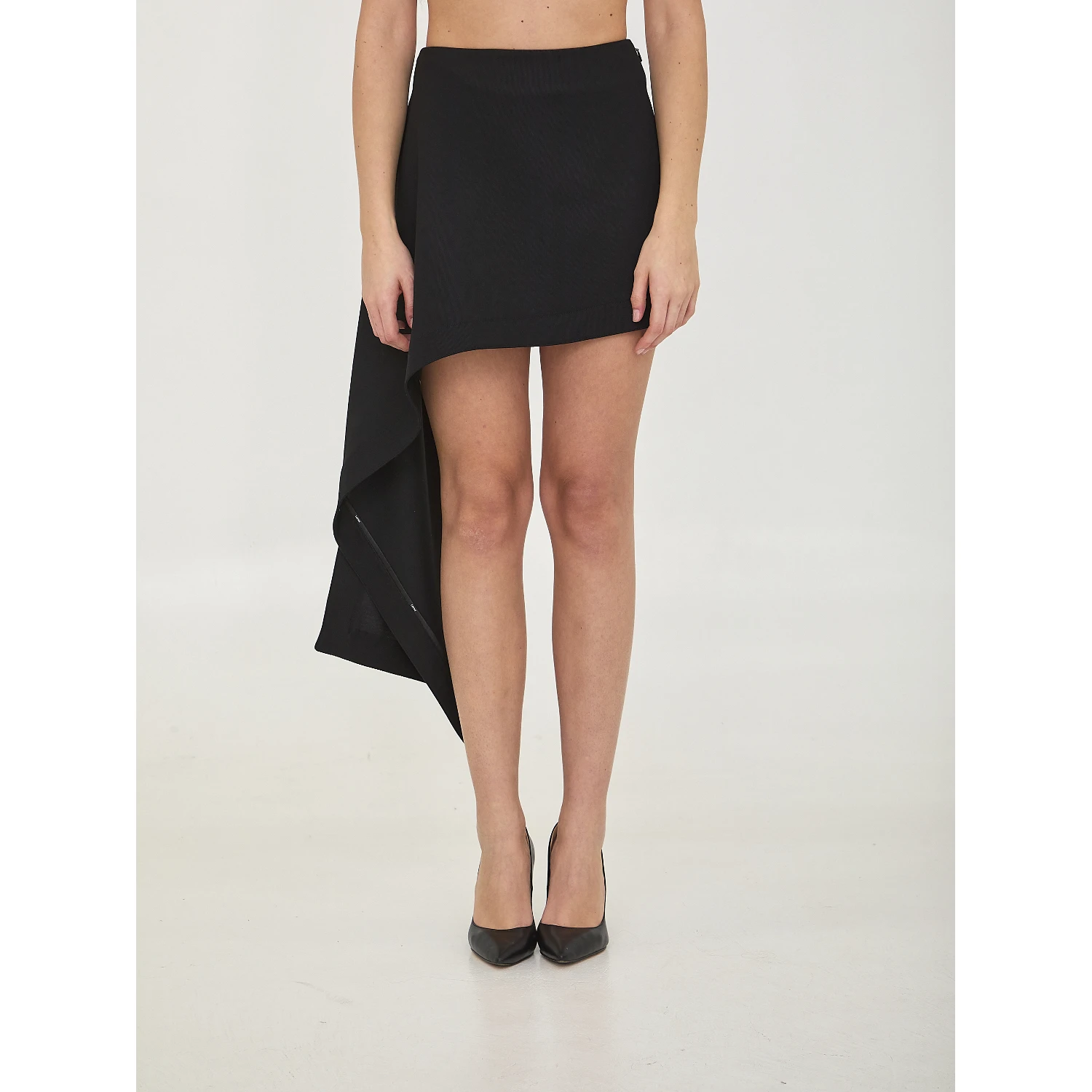 Mini draped skirt