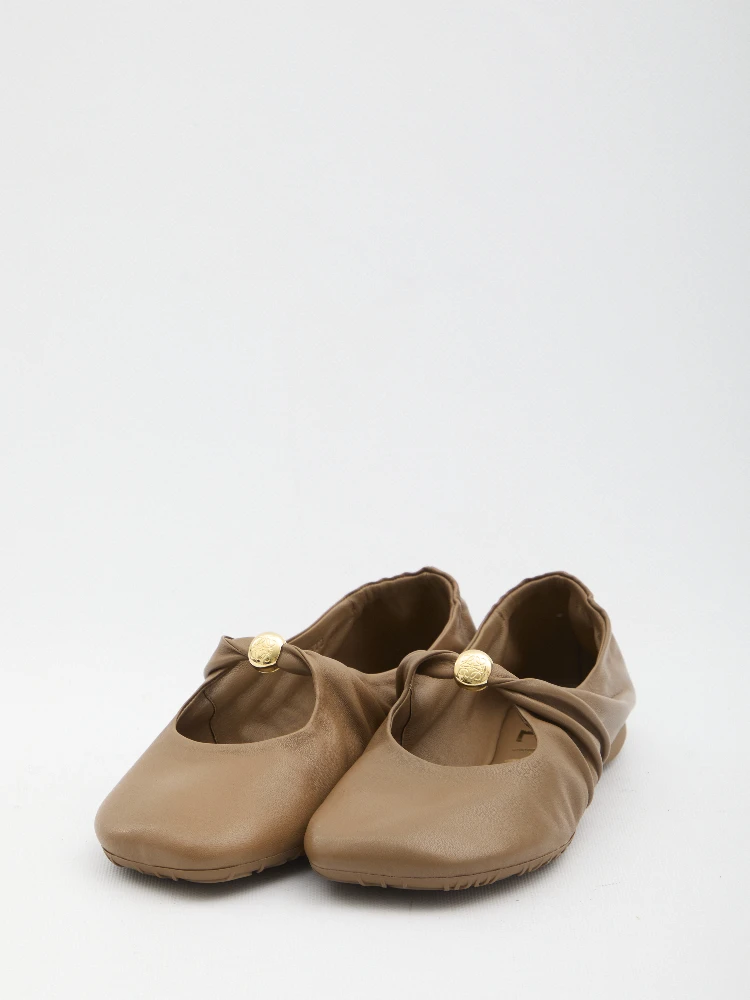 Pebble ballerina flats in nappa alternative