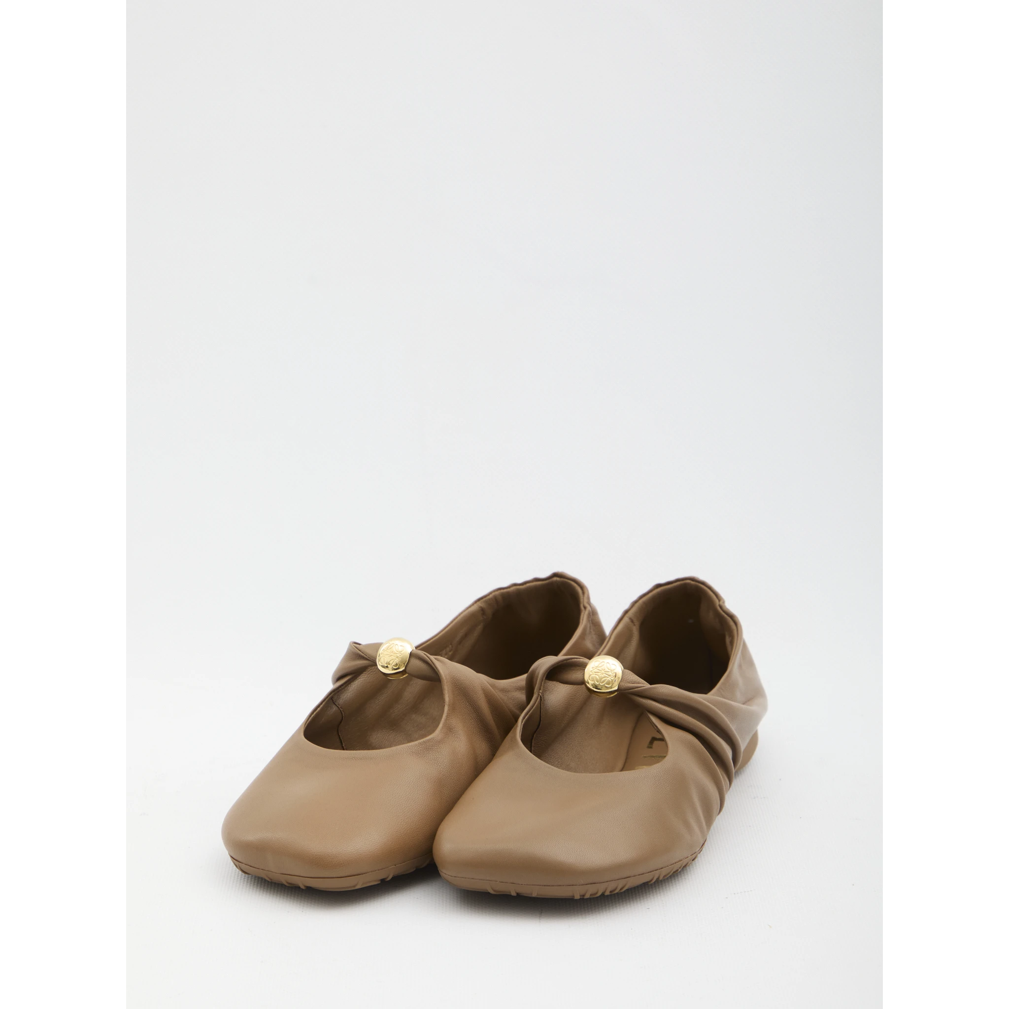 Pebble ballerina flats in nappa