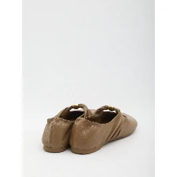 Pebble ballerina flats in nappa