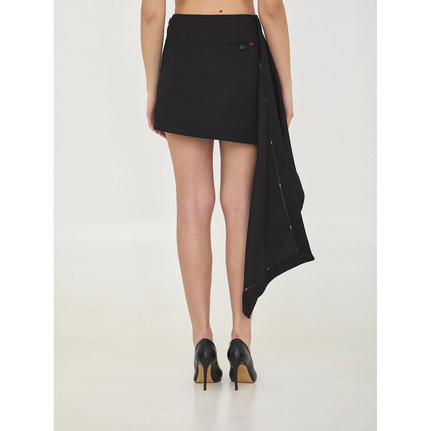 Mini draped skirt