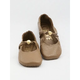 Pebble ballerina flats in nappa