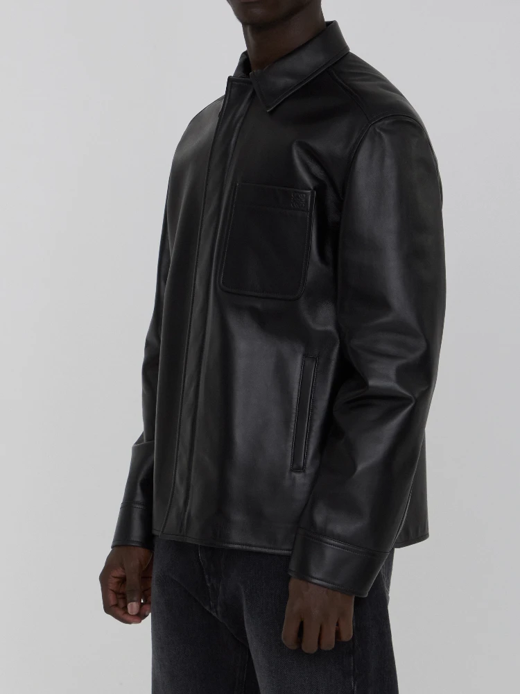 Overshirt in lambskin nappa alternative