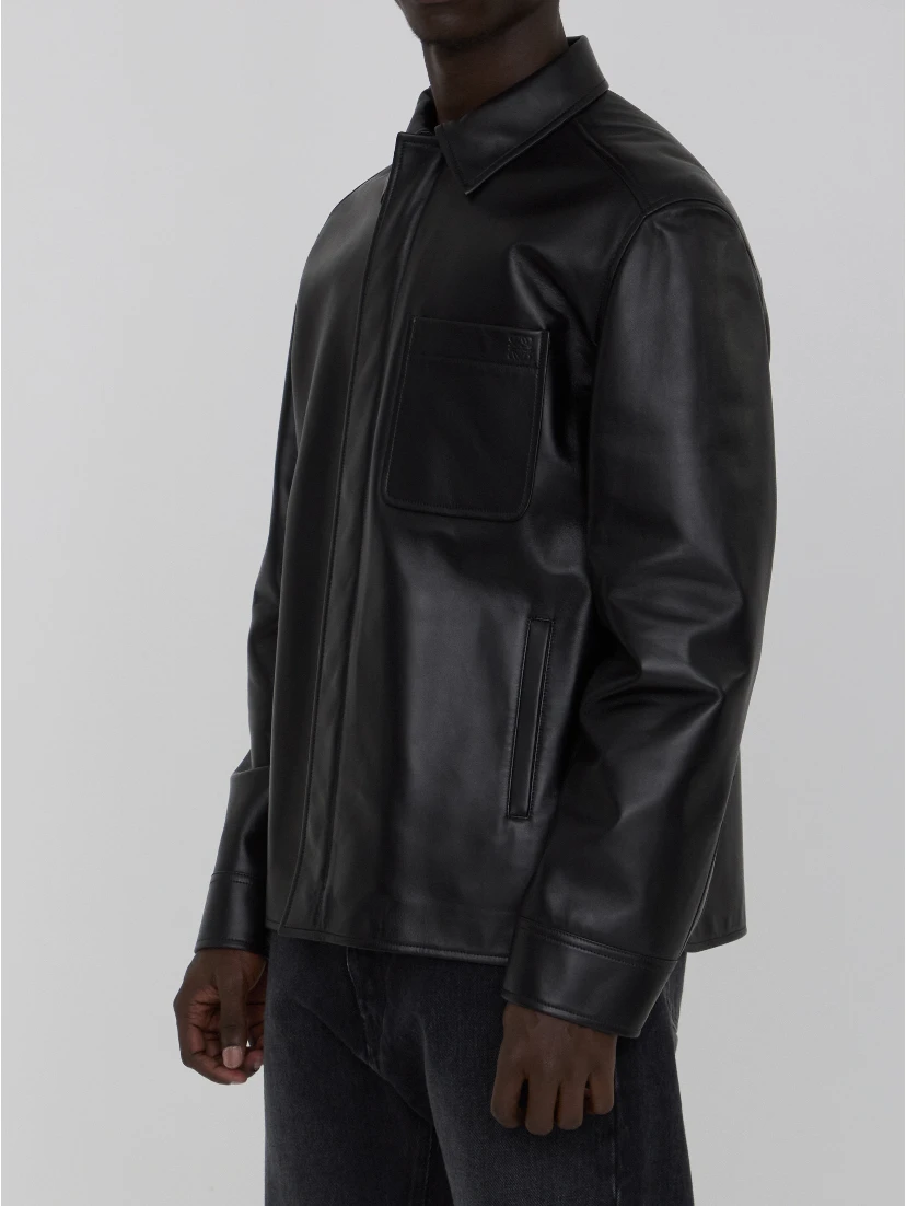 Overshirt in lambskin nappa