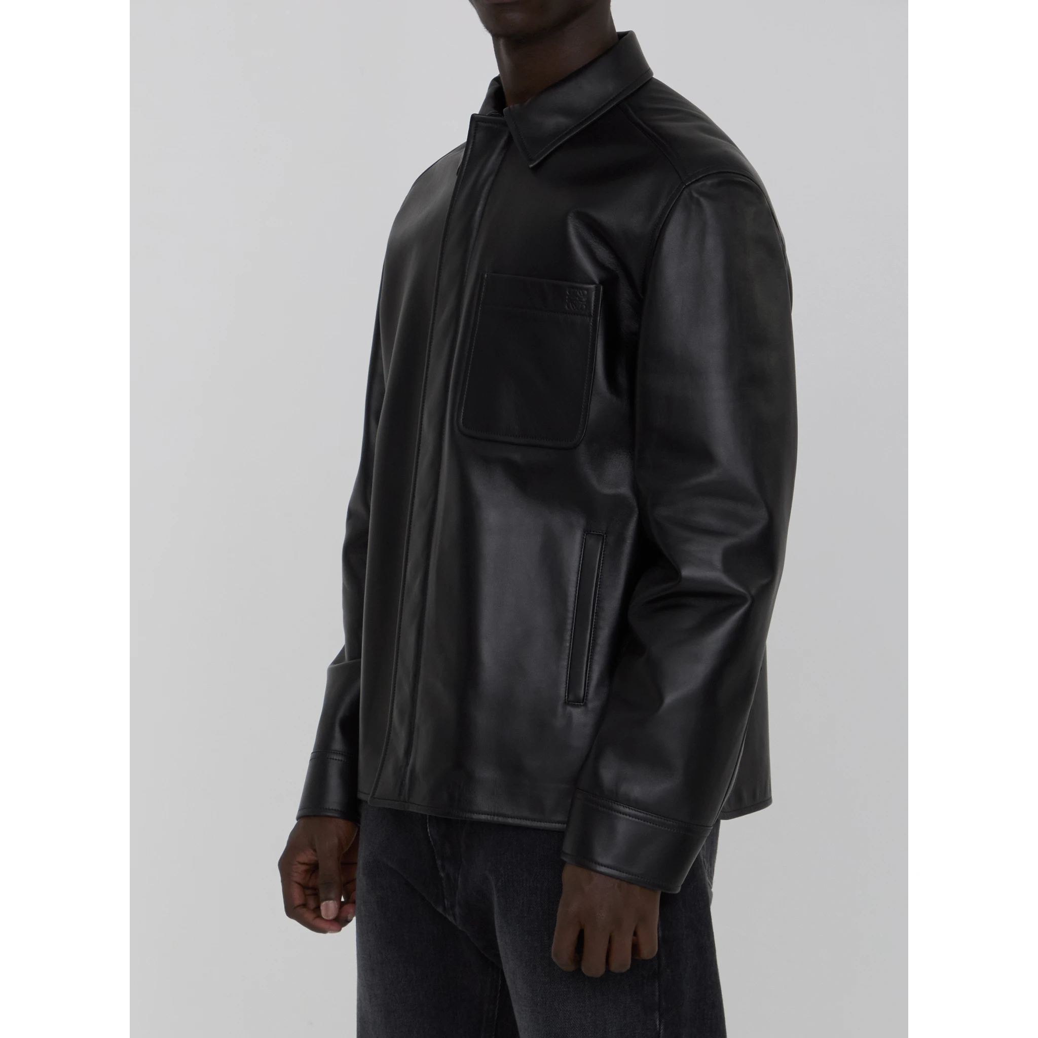 Overshirt in lambskin nappa