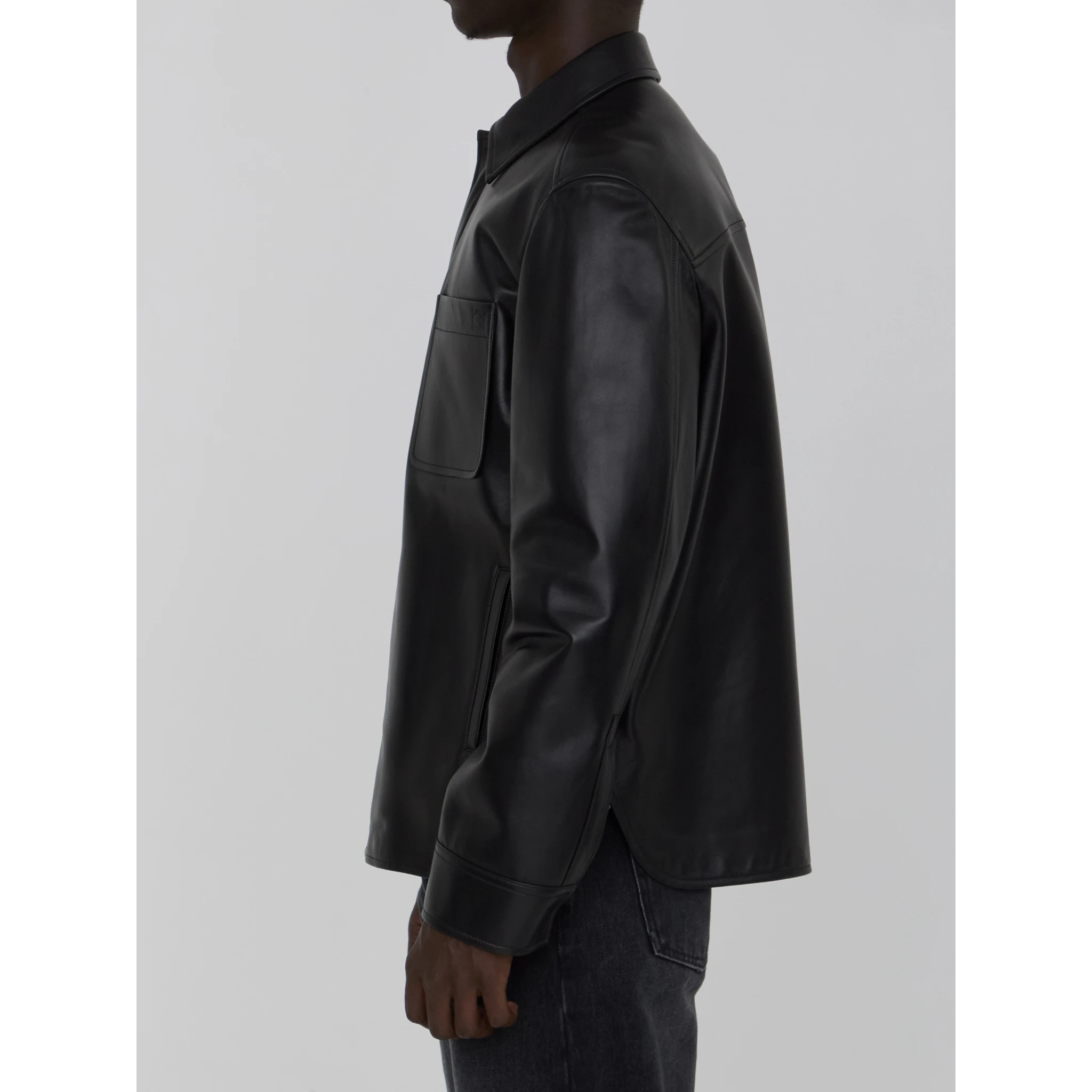 Overshirt in lambskin nappa