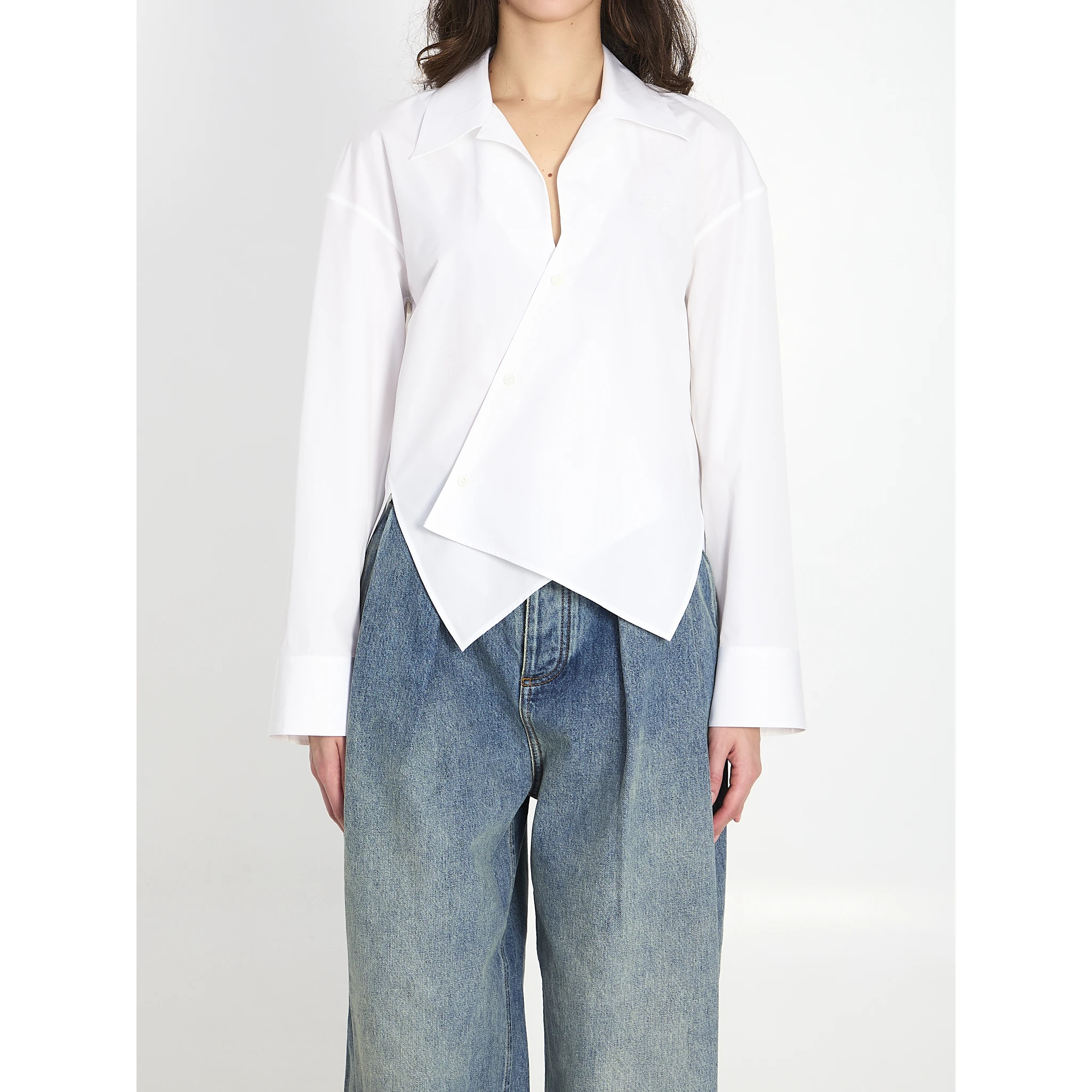 Asymmetric cotton shirt