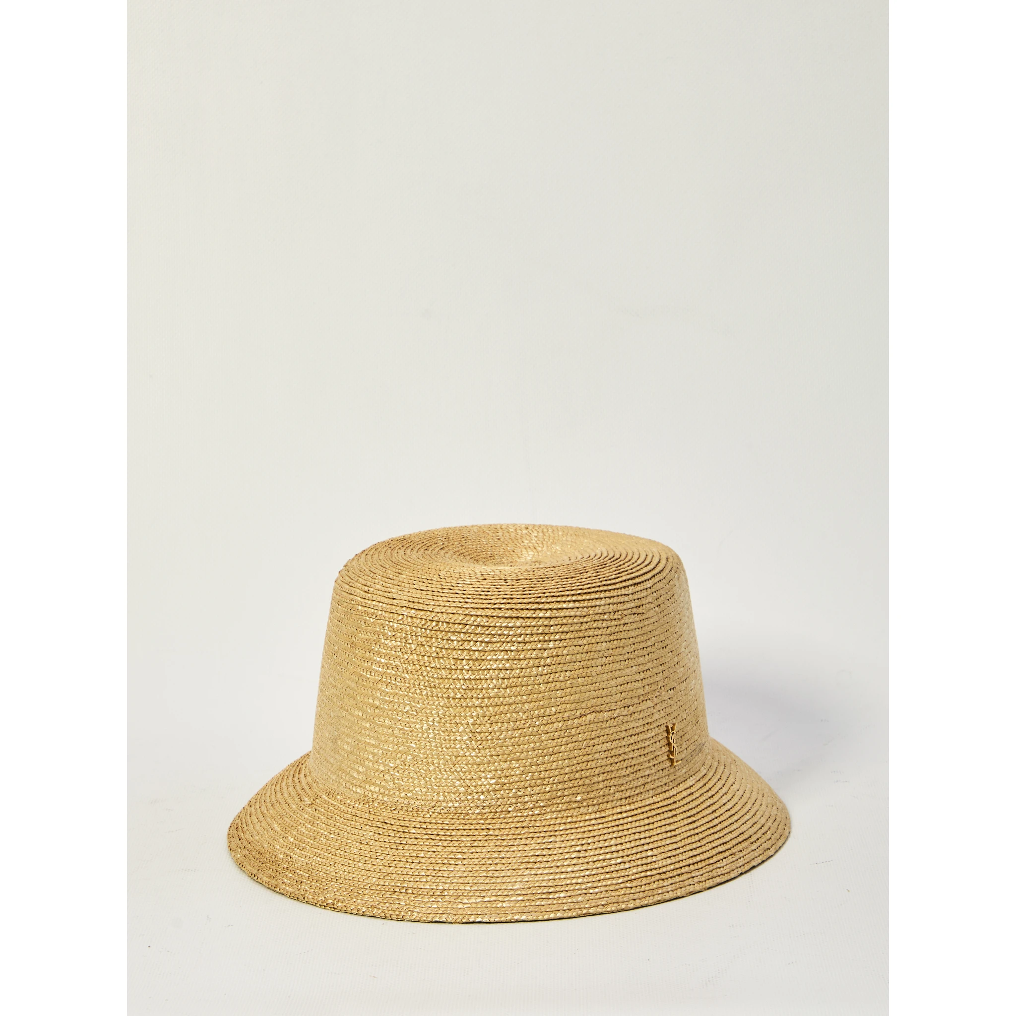 Woven straw fedora hat