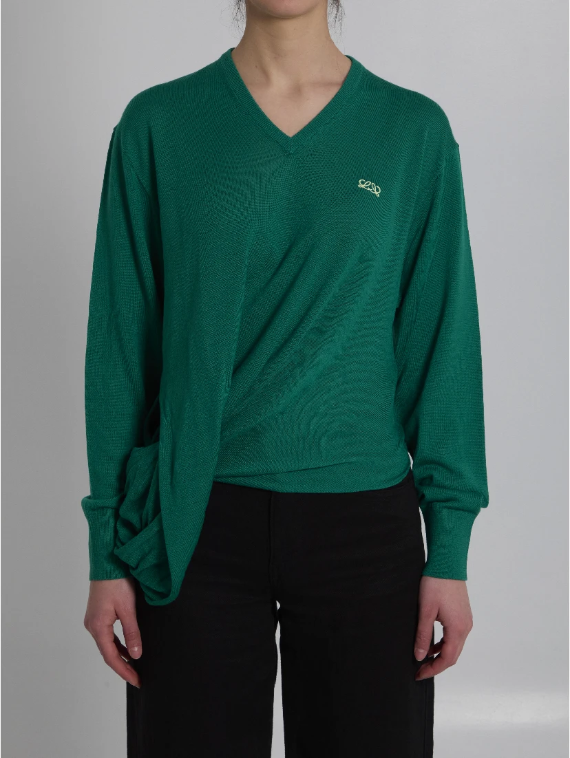 Green wool sweater
