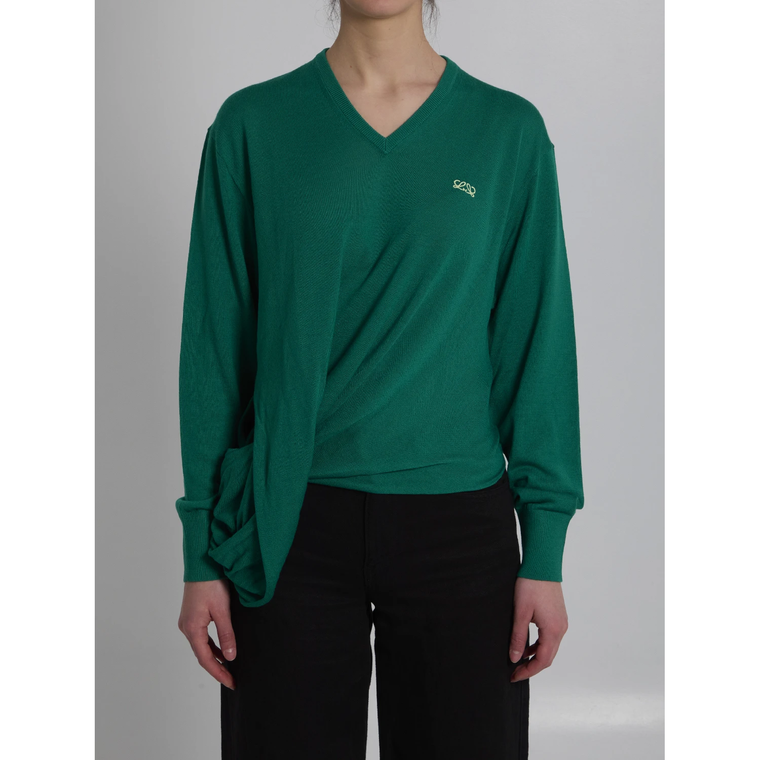 Green wool sweater