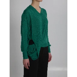 Green wool sweater
