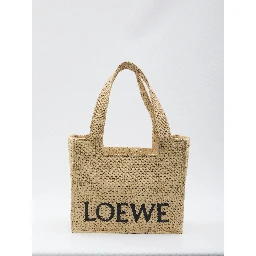 Tote bag in raffia medium