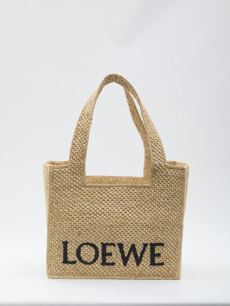 Tote bag in raffia medium