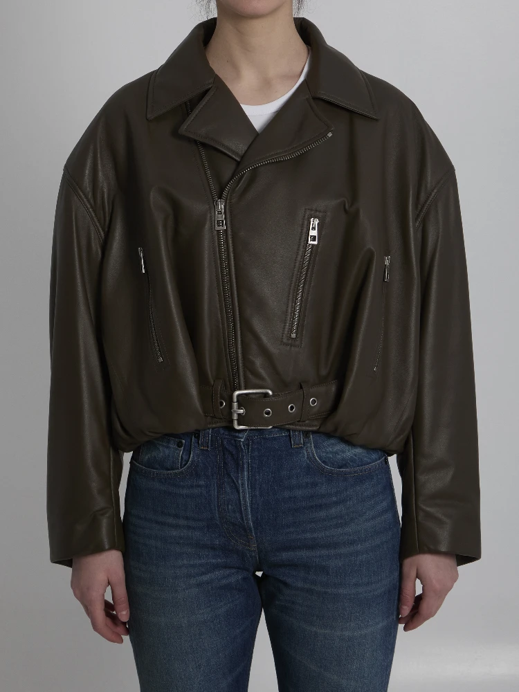 Lamb nappa biker jacket