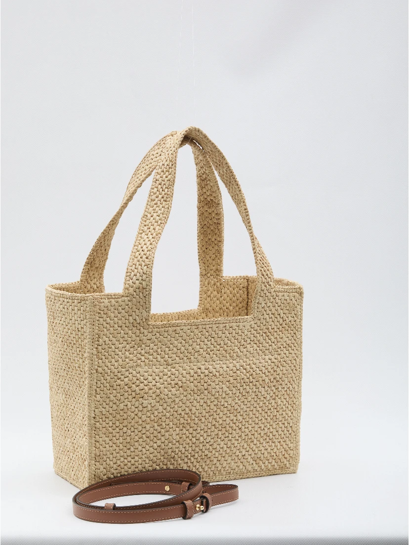 Tote bag in raffia medium