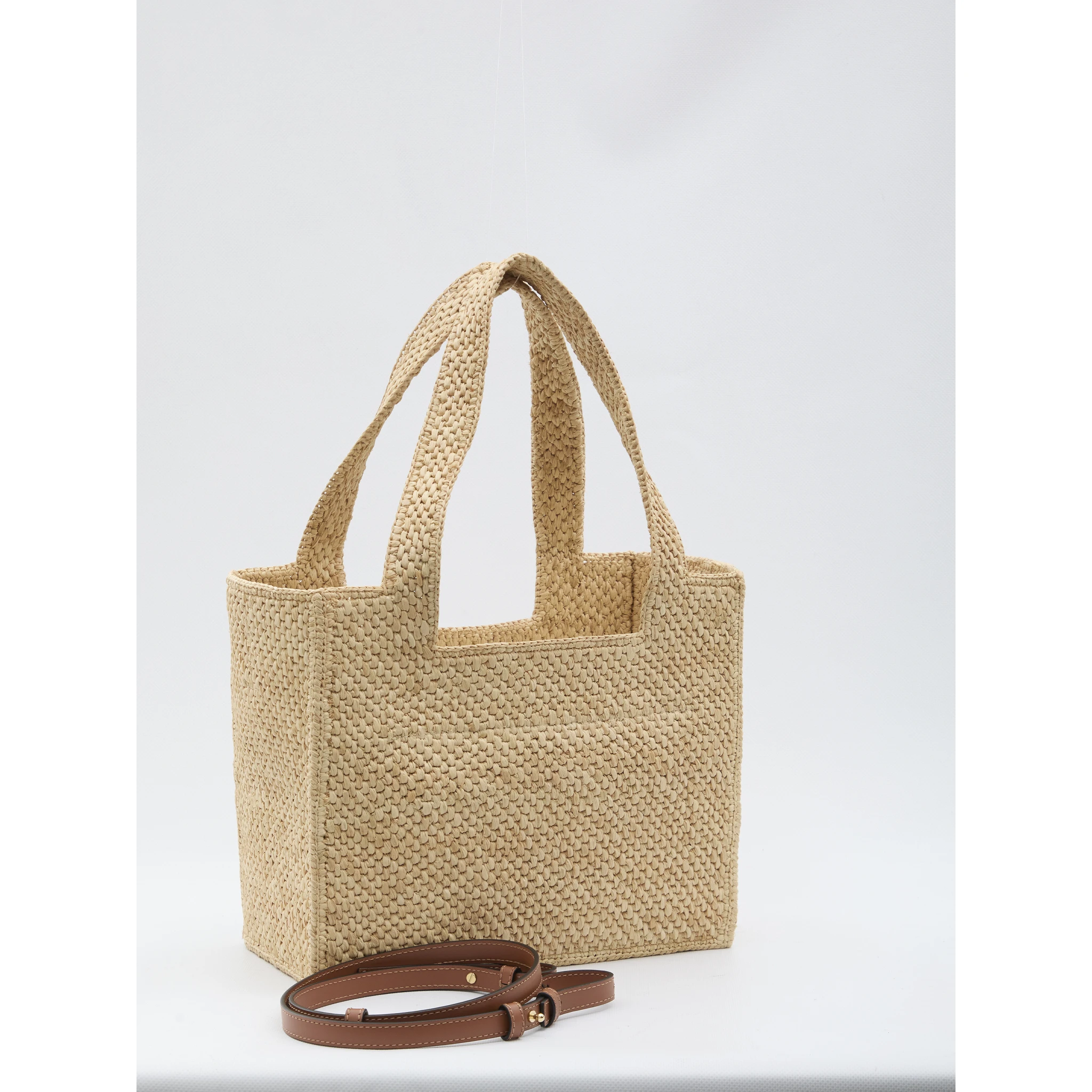 Tote bag in raffia medium