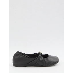 Pebble ballerina flats in nappa