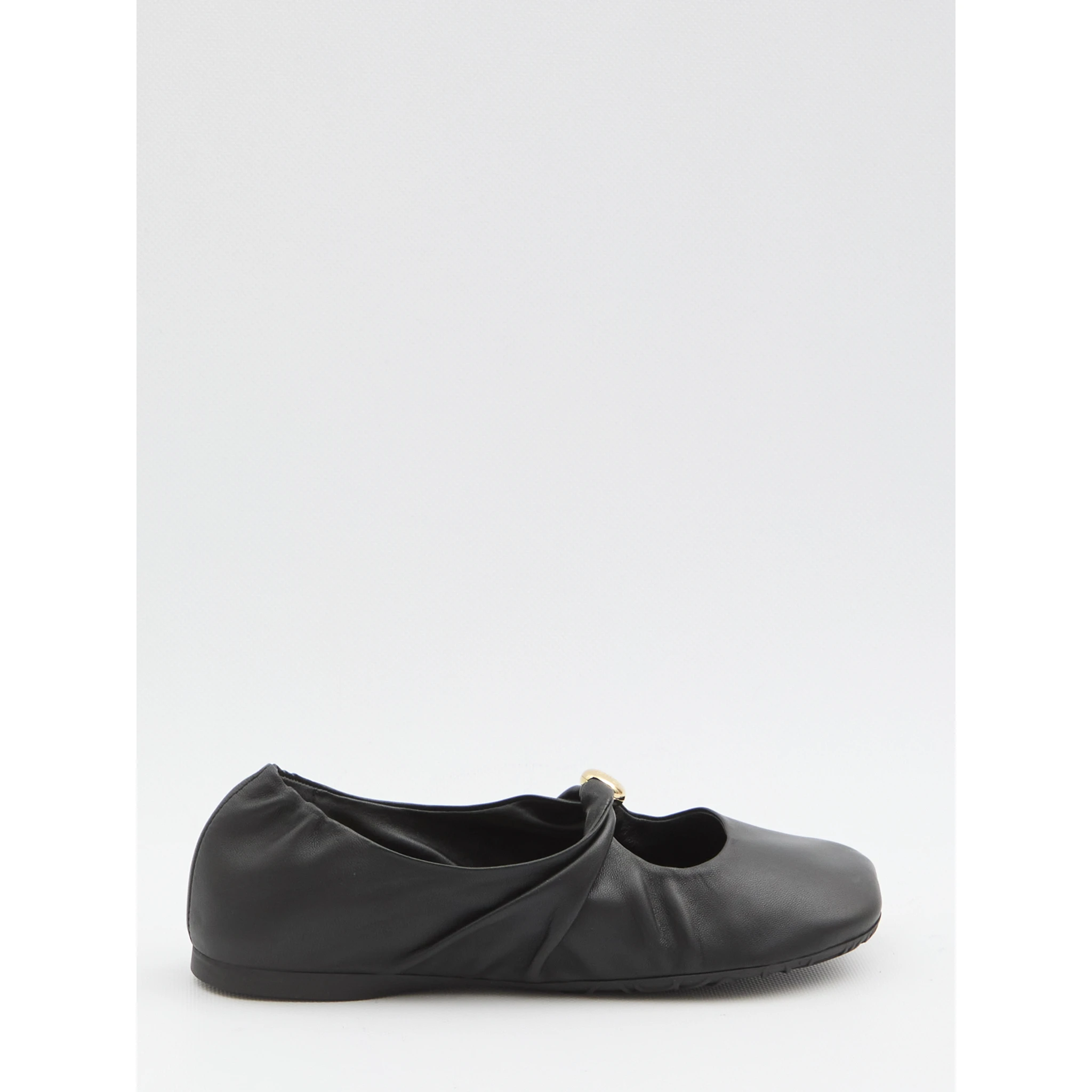 Pebble ballerina flats in nappa