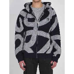 Wool and cotton hoodie