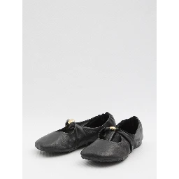 Pebble ballerina flats in nappa