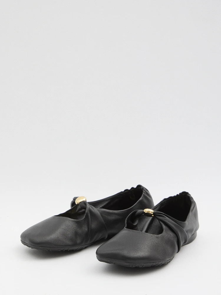 Pebble ballerina flats in nappa alternative