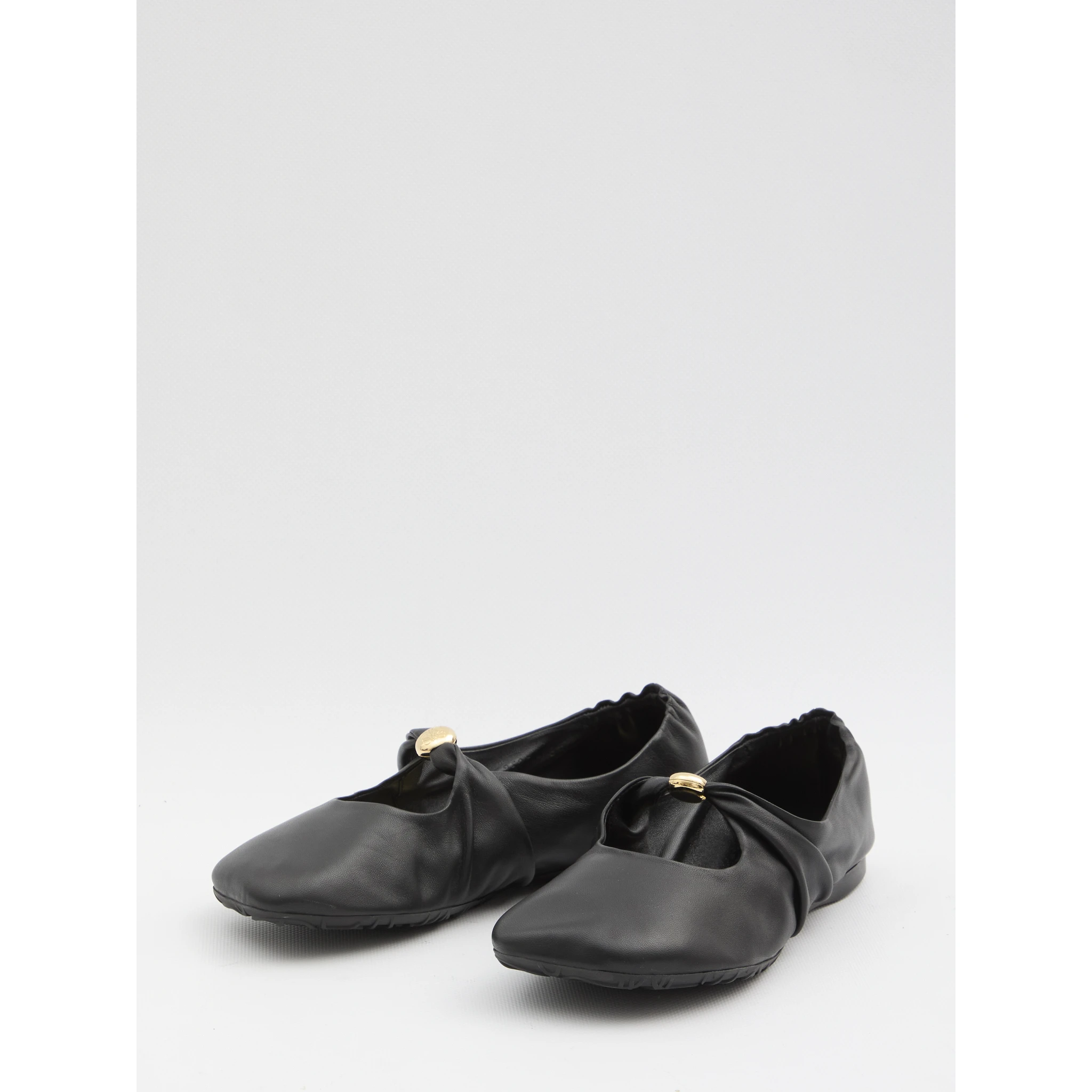 Pebble ballerina flats in nappa