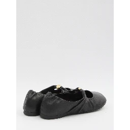 Pebble ballerina flats in nappa