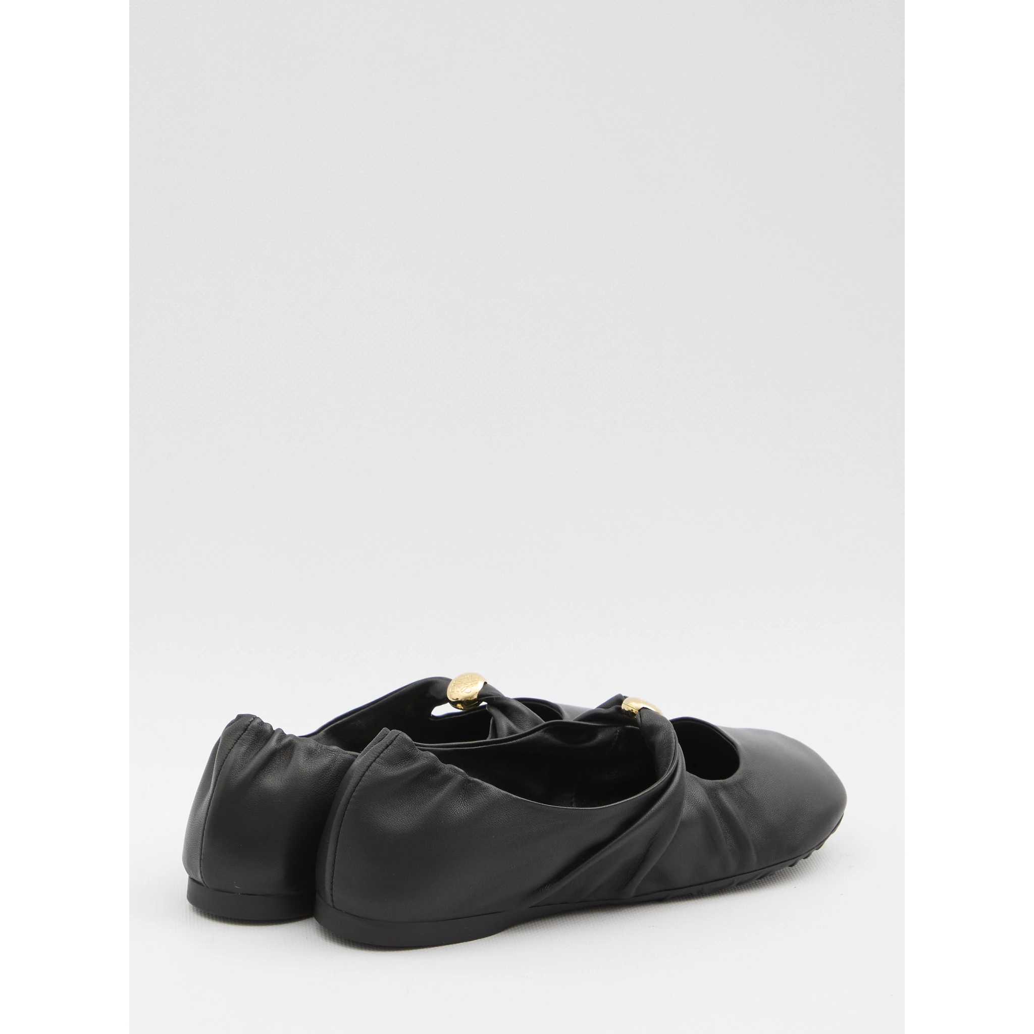 Pebble ballerina flats in nappa