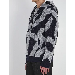 Wool and cotton hoodie