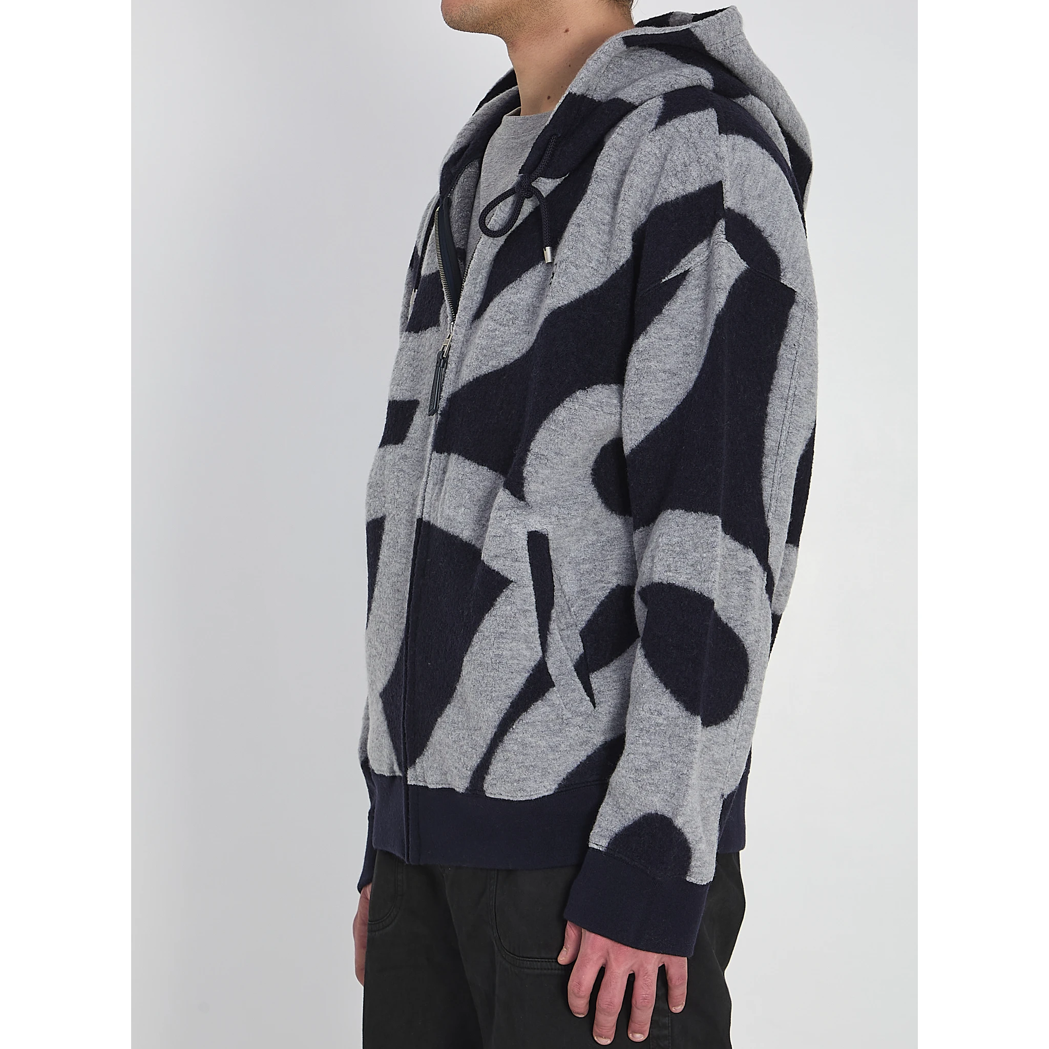 Wool and cotton hoodie