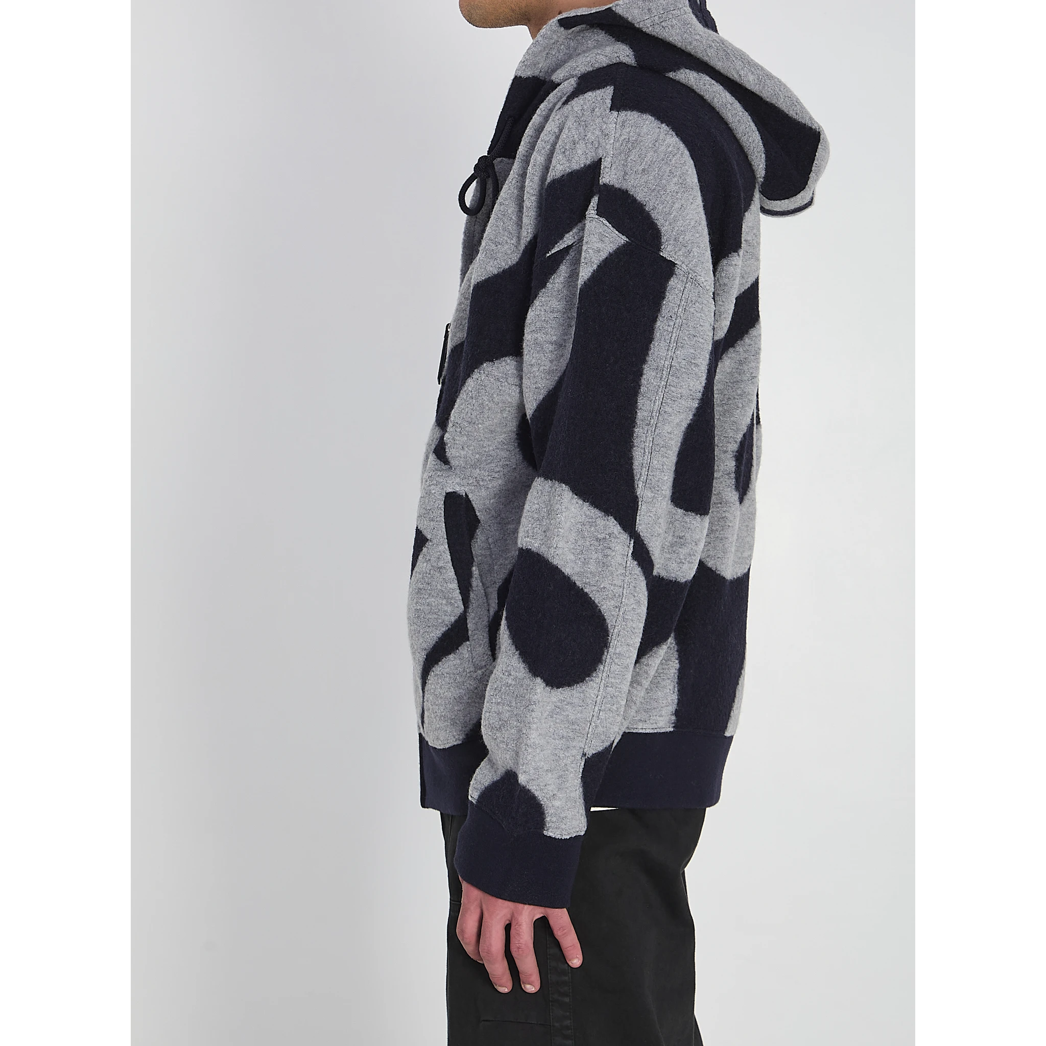 Wool and cotton hoodie