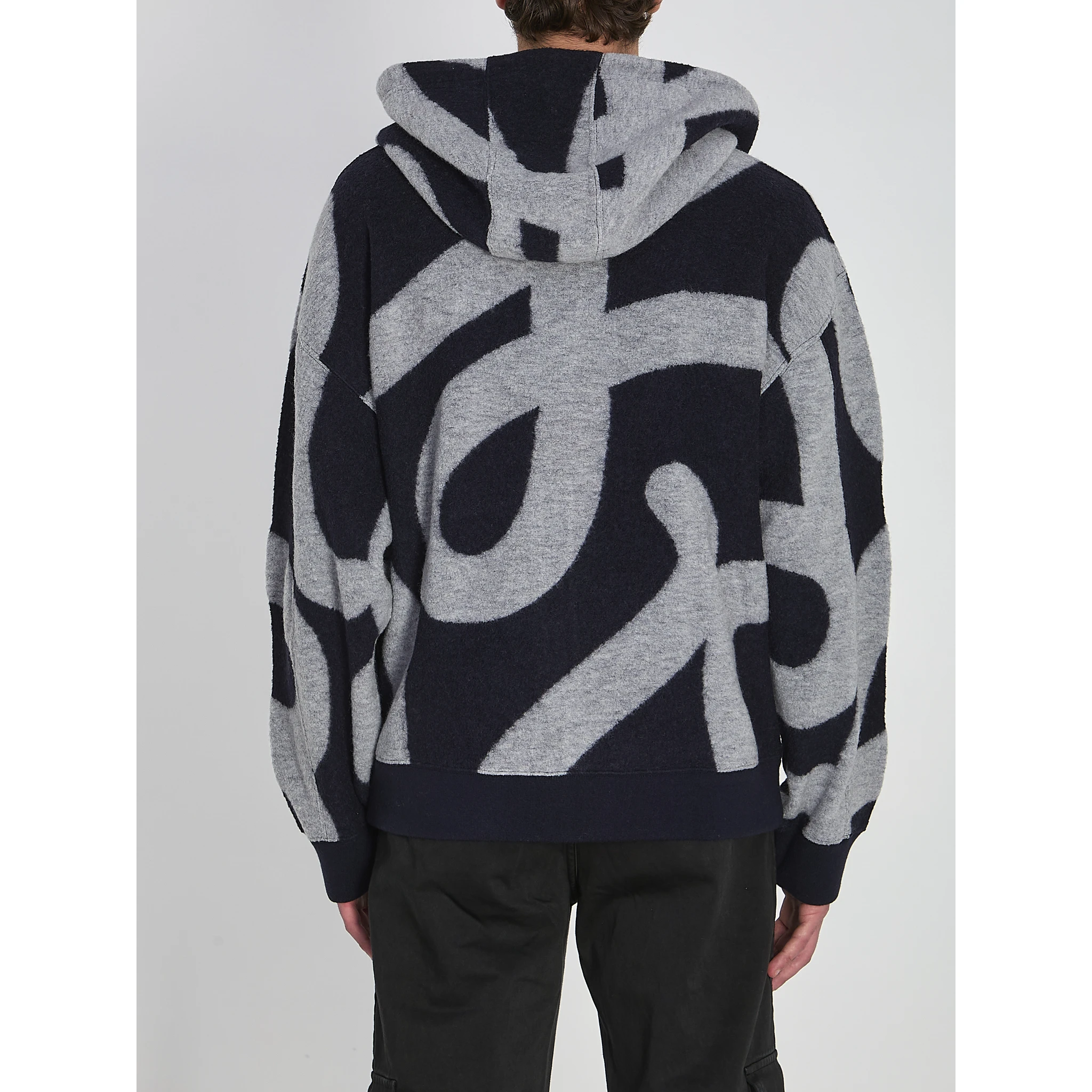 Wool and cotton hoodie