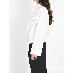 Cotton shirt with draping