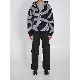 Wool and cotton hoodie