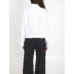 Cotton shirt with draping