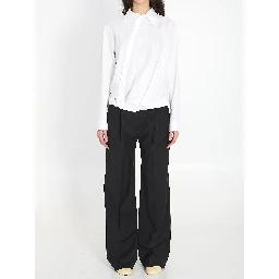 Cotton shirt with draping