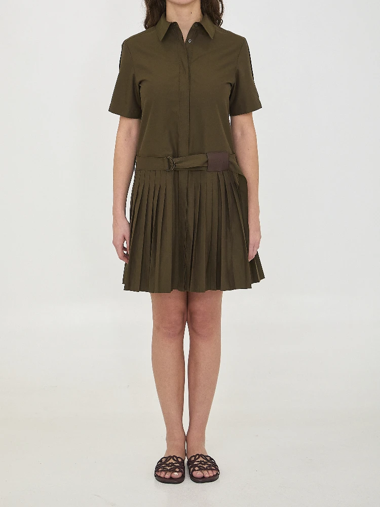 Mini pleated shirt dress